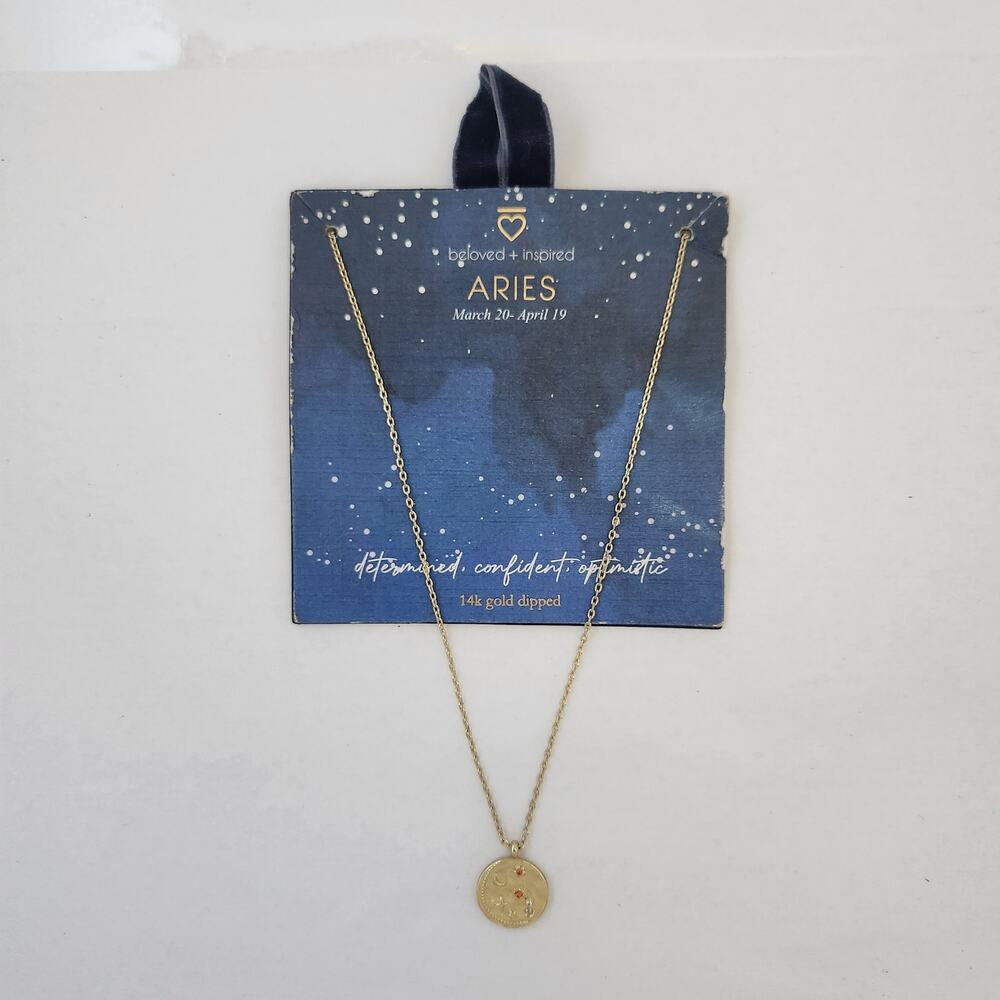 14kt gold dipped Aries necklace new